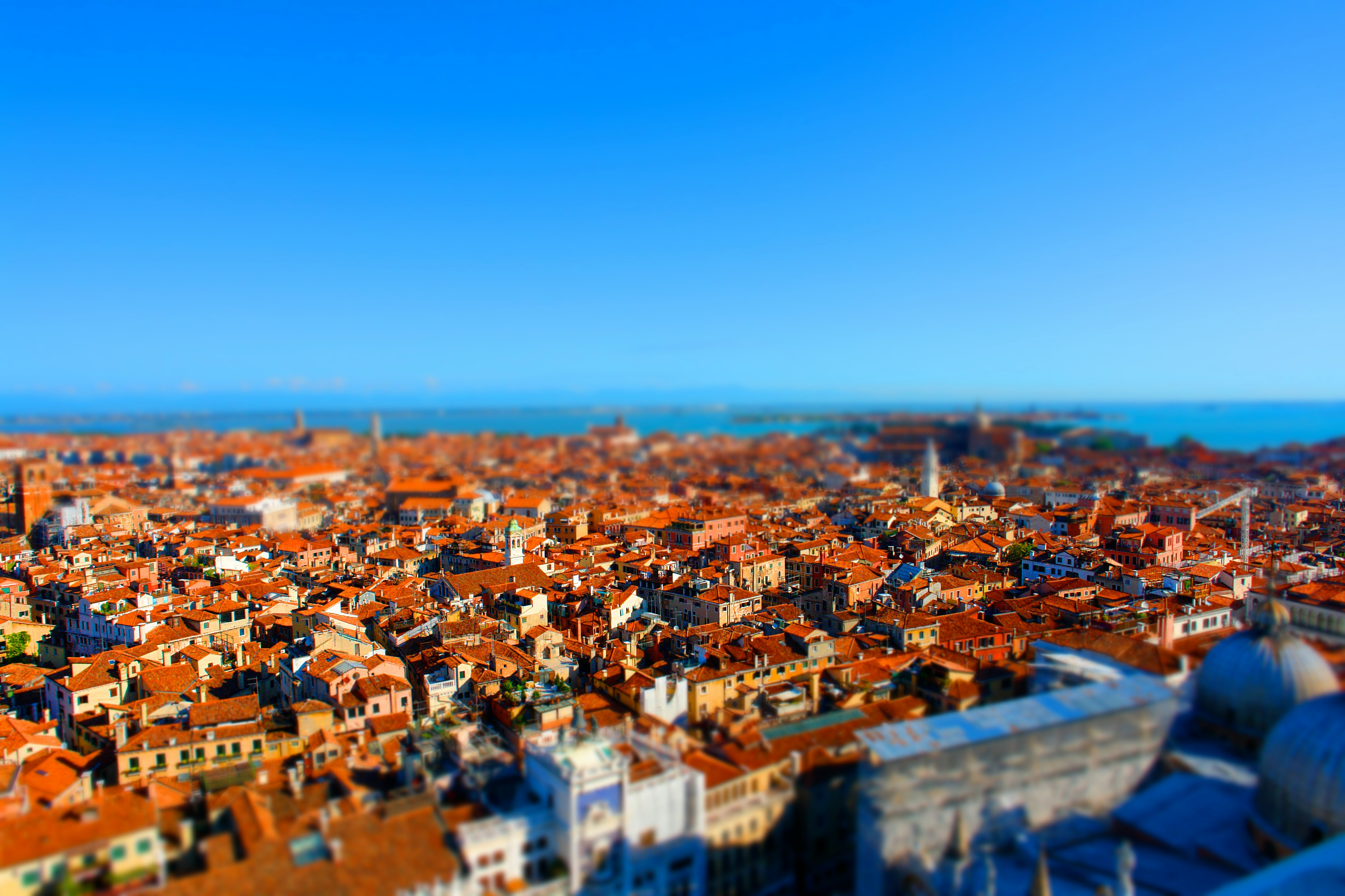 bird's eye view of town during daytime